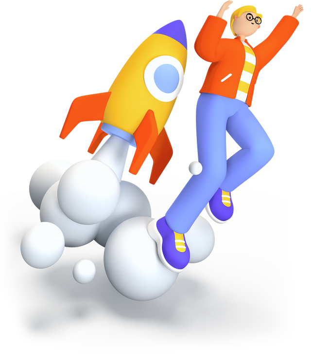 Starting a new project - modern realistic colorful 3d illust