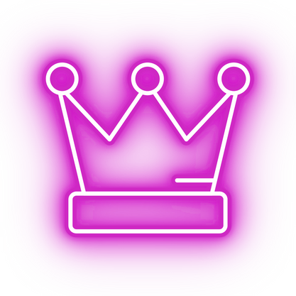 Neon pink simple crown icon